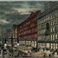 PHILADELPHIA PA MARKET STREET AT NIGHT ANTIQUE POSTCARD