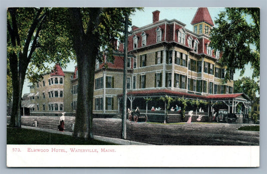 WATERVILLE ME PINE GROVE ELMWOOD HOTEL ANTIQUE POSTCARD
