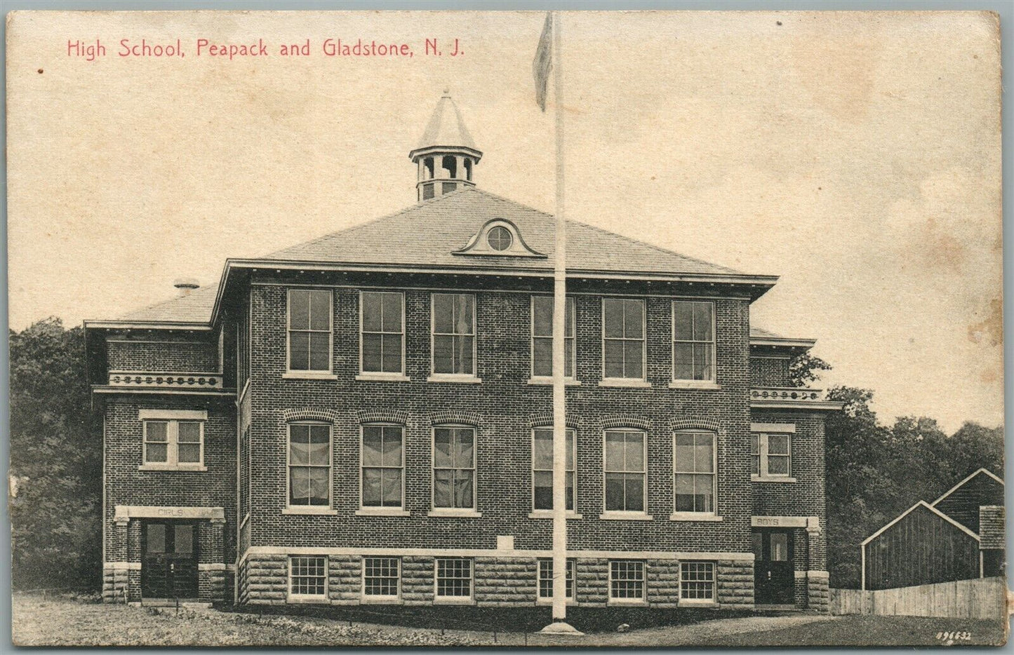 PEAPACK & GLADSTONE NJ HIGH SCHOOL ANTIQUE POSTCARD