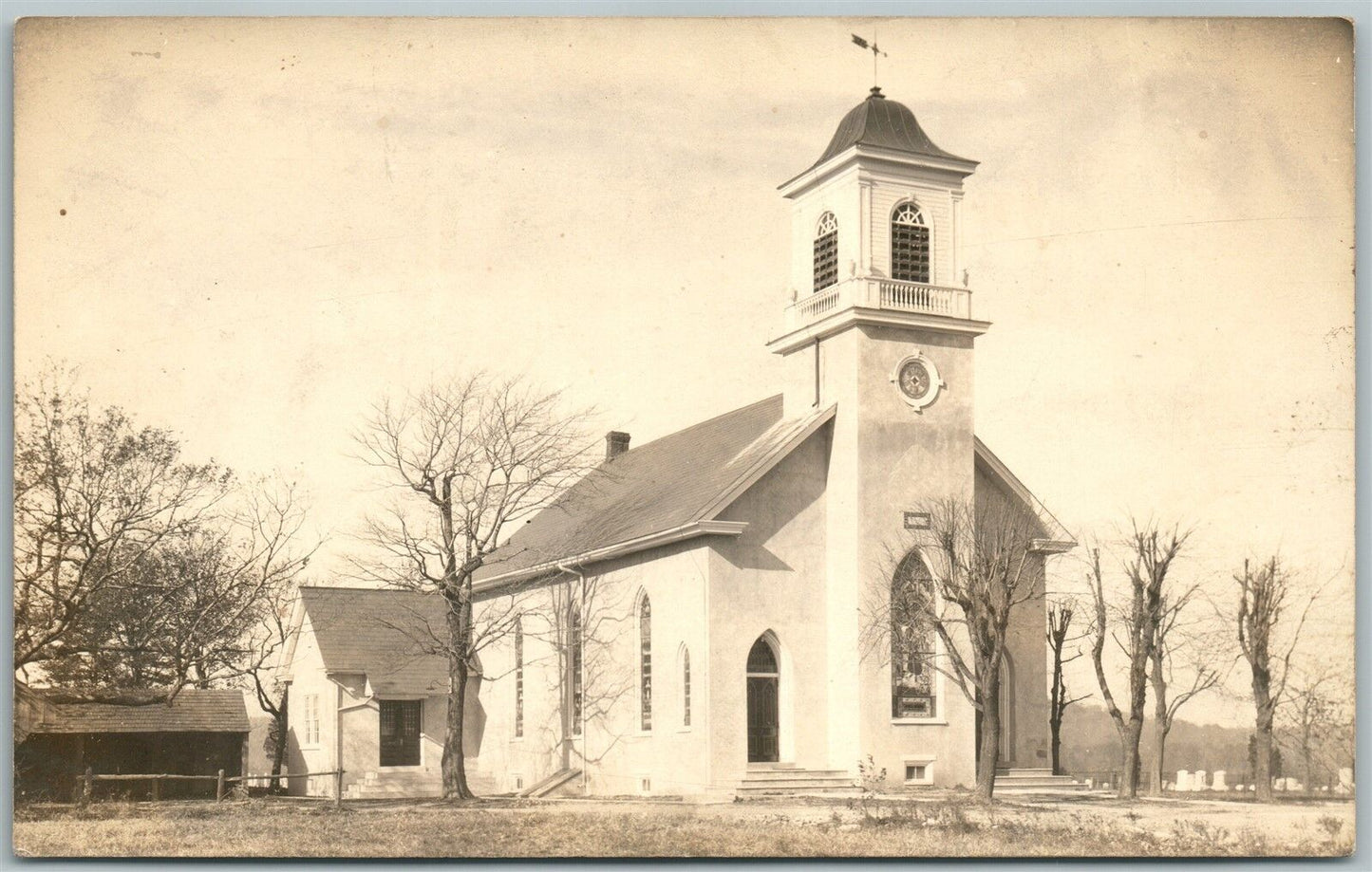 SELLERSVILLE BUCKS PA JERUSALEM LUTHERAN CHURCH ANTIQUE REAL PHOTO POSTCARD RPPC