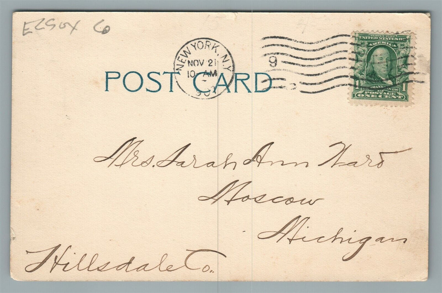 EAST ORANGE NJ SOUTH GROVE STREET ANTIQUE POSTCARD