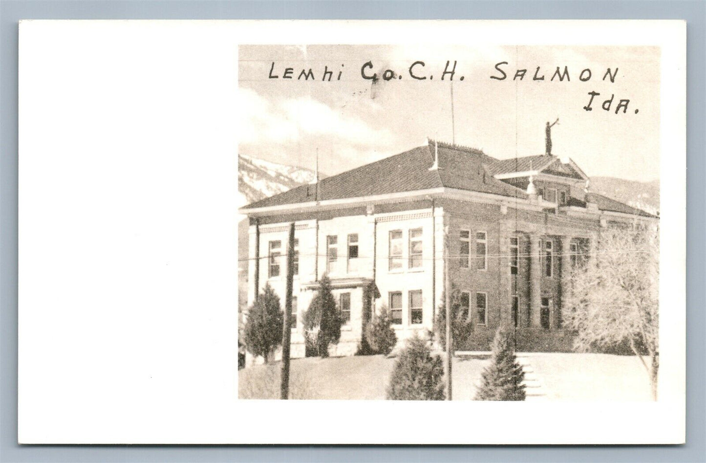 SALMON ID LEMHI COUNTY COURT HOUSE VINTAGE REAL PHOTO POSTCARD RPPC