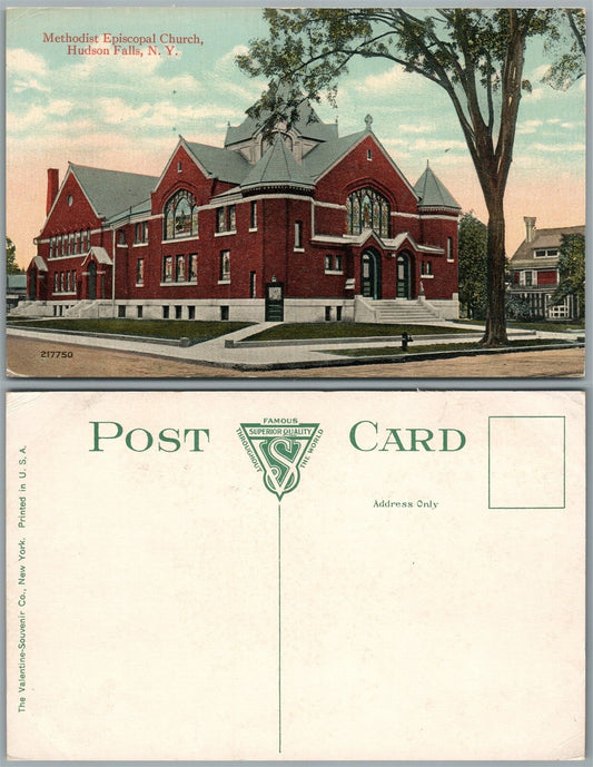 HUDSON FALLS N.Y. METHODIST EPISCOPAL CHURCH CHURCH ANTIQUE POSTCARD