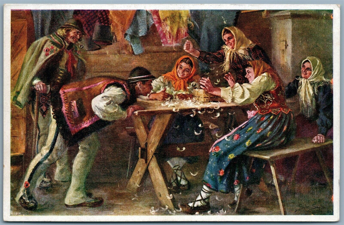 POLAND PSOTNIK GORALSKI PAINTING after S.SASKI ANTIQUE POSTCARD