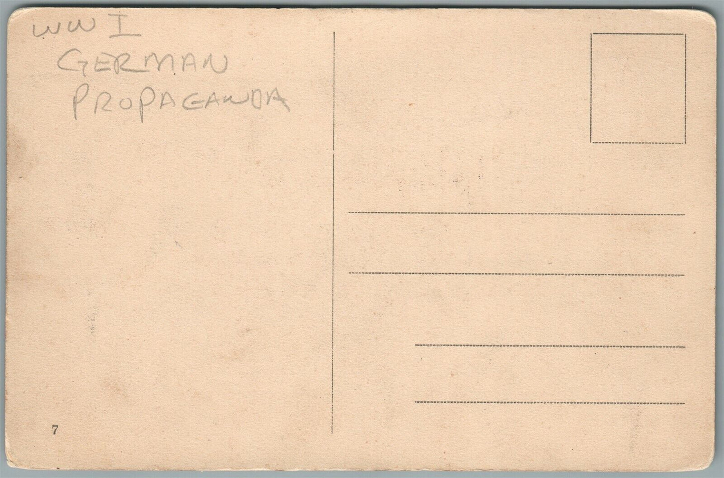 WWI GERMAN PROPAGANDA ANTIQUE POSTCARD