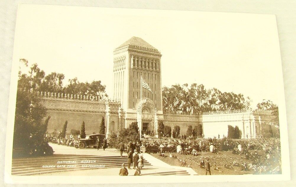 MEMORIAL MUSEUM GOLDEN GATE PARK SAN FRANCISCO CA VINTAGE PHOTO POSTCARD RPPC