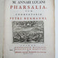 1740 PHARSALIA by LUCAN ARMORIAL VELLUM BINDING antique De Bello Civili