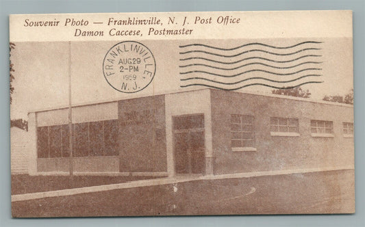 FRANKLINVILLE NJ POST OFFICE VINTAGE POSTCARD