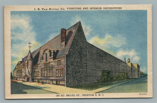 TRENTON NJ SOUTH BROAD STREET VAN SCIVER CO FURNITURE VINTAGE POSTCARD