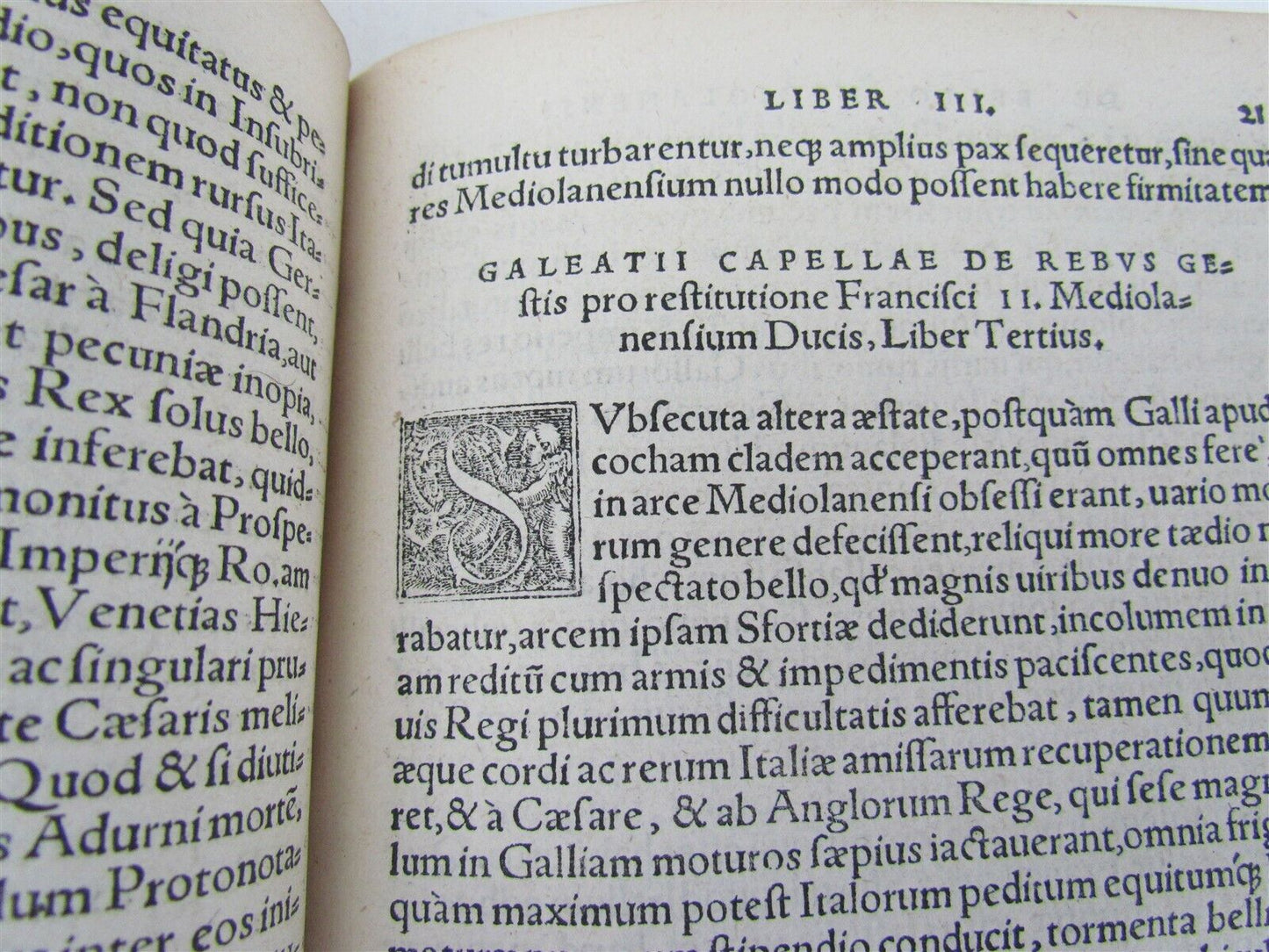 1532 HISTORY OF MILAN WAR antique book in ITALIAN by Galeazzo Capella 16th cent.