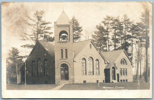 FORESTVILLE CT METHODIST CHURCH ANTIQUE REAL PHOTO POSTCARD RPPC