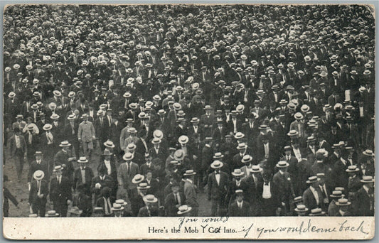 HERE IS A MOB I GO INTO MEN'S CROWN ANTIQUE POSTCARD