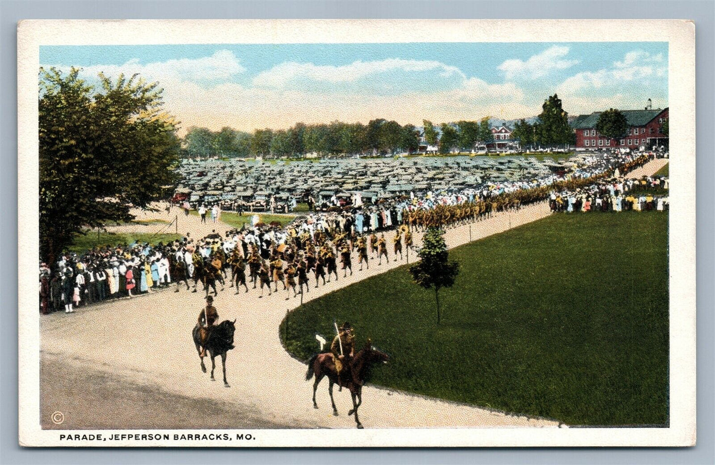 JEFFERSON BARRACKS MO PARADE ANTIQUE POSTCARD