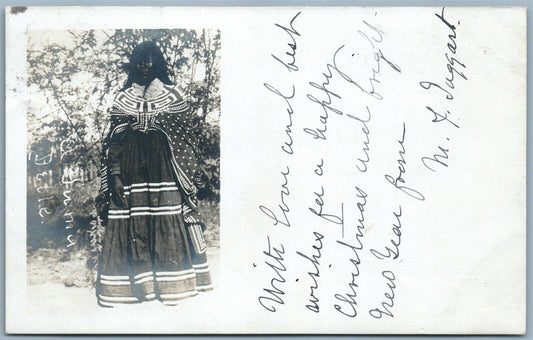 YUMA INDIAN BELLE ARIZONA 1905 ANTIQUE REAL PHOTO POSTCARD RPPC