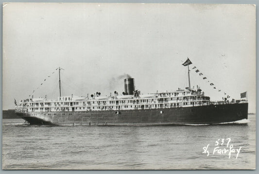 STEAMSHIP STS FAIRFAX VINTAGE REAL PHOTO POSTCARD RPPC