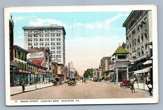 HAZLETON PA BROAD STREET ANTIQUE POSTCARD