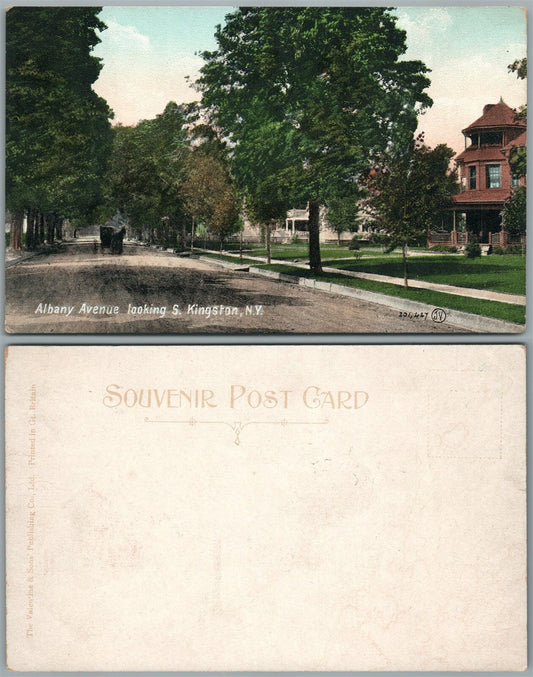 KINGSTON N.Y. ALBANY AVENUE UNDIVIDED ANTIQUE POSTCARD