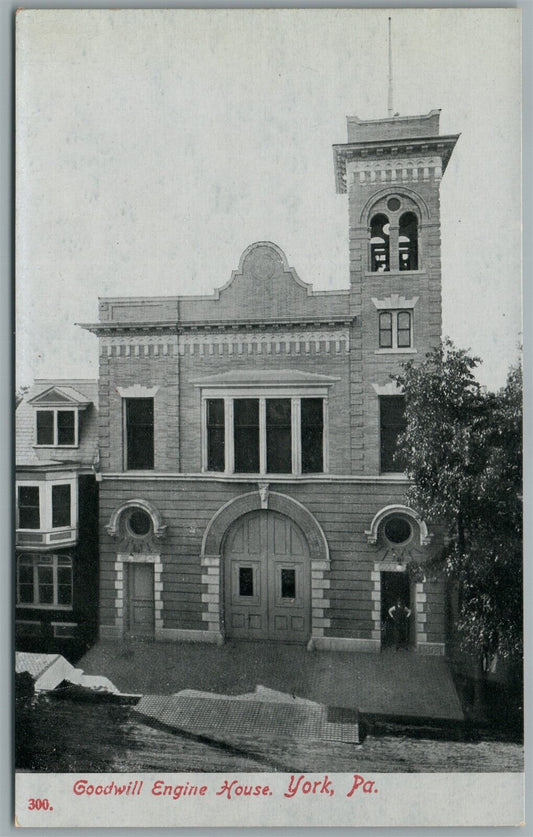 YORK PA FIRE STATION GOODWILL ENGINE HOUSE ANTIQUE POSTCARD