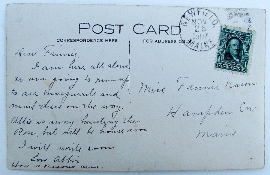 NEWFIELD MAINE CHURCH ANTIQUE 1907 REAL PHOTO POSTCARD RPPC