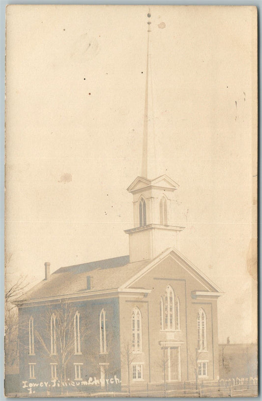 TINICUM BUCKS COUNTY PA CHRIST EV. CHURCH ANTIQUE REAL PHOTO POSTCARD RPPC