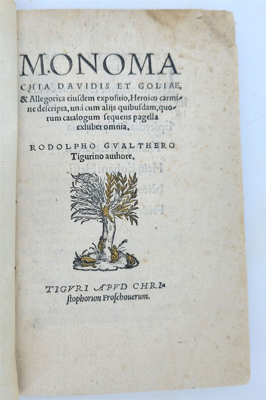 1545 MONOMA DAVID & GOLIAPH POEMS CHIA DAVIDIS ET GOLIAE antique RARE