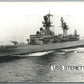 MILITARY SHIP USS STERETT VINTAGE REAL PHOTO POSTCARD RPPC