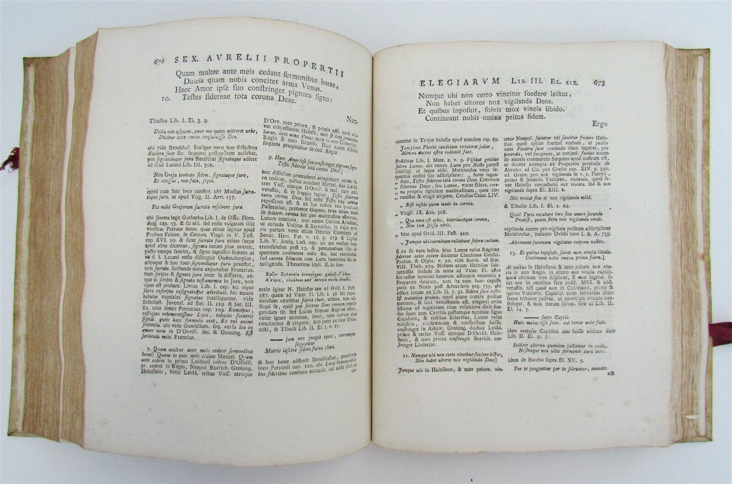 1780 Propertius POETRY Elegiarum UTRECHT ARMORIAL VELLUM BINDING antique