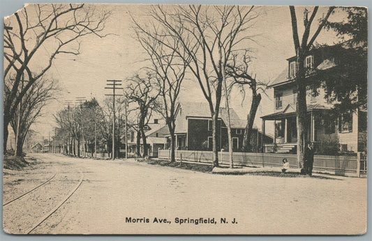 SPRINGFIELD NJ MORRIS AVE. ANTIQUE POSTCARD