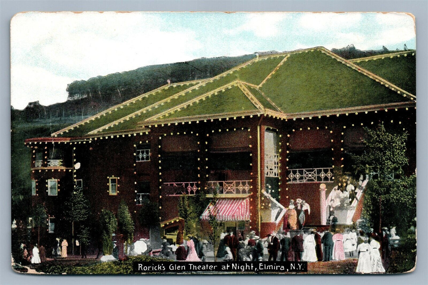 ELMIRA NY RORICK'S GLEN THEATER ANTIQUE POSTCARD
