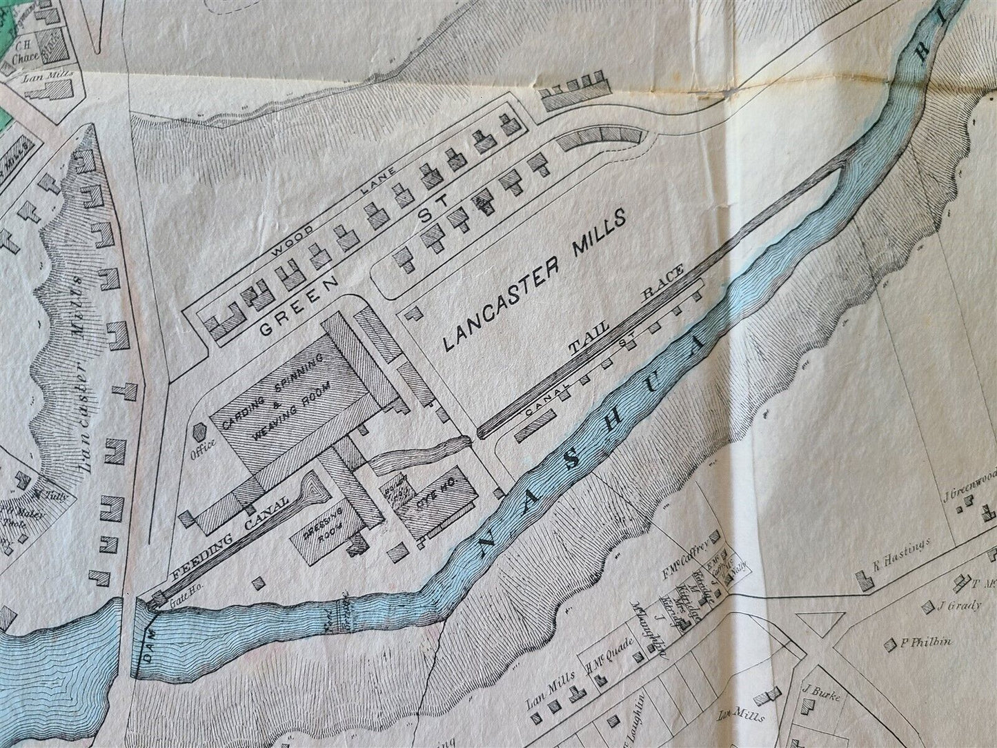 PLAN of TOWN of CLINTON MA antique 31.5 by 39.5"