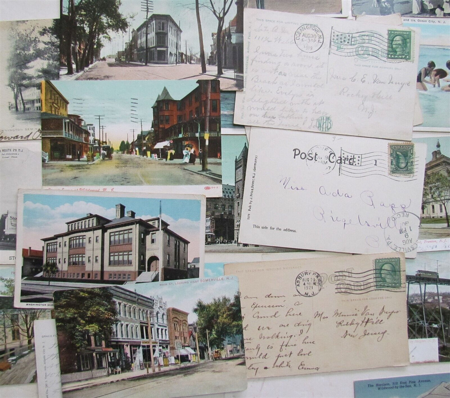 NEW JERSEY lot of 48 NY ANTIQUE POSTCARDS