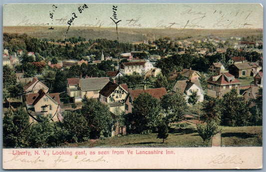 LIBERTY NY FROM LANCASHIRE INN ANTIQUE POSTCARD