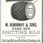 AUBURN NY KNITTING SILK ANTIQUE ADVERTISING VICTORIAN TRADE CARD CATS PLAY w/FLY