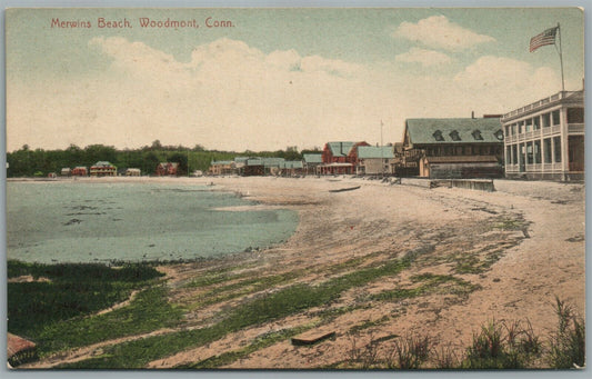 WOODMONT CT MERWINS BEACH ANTIQUE POSTCARD