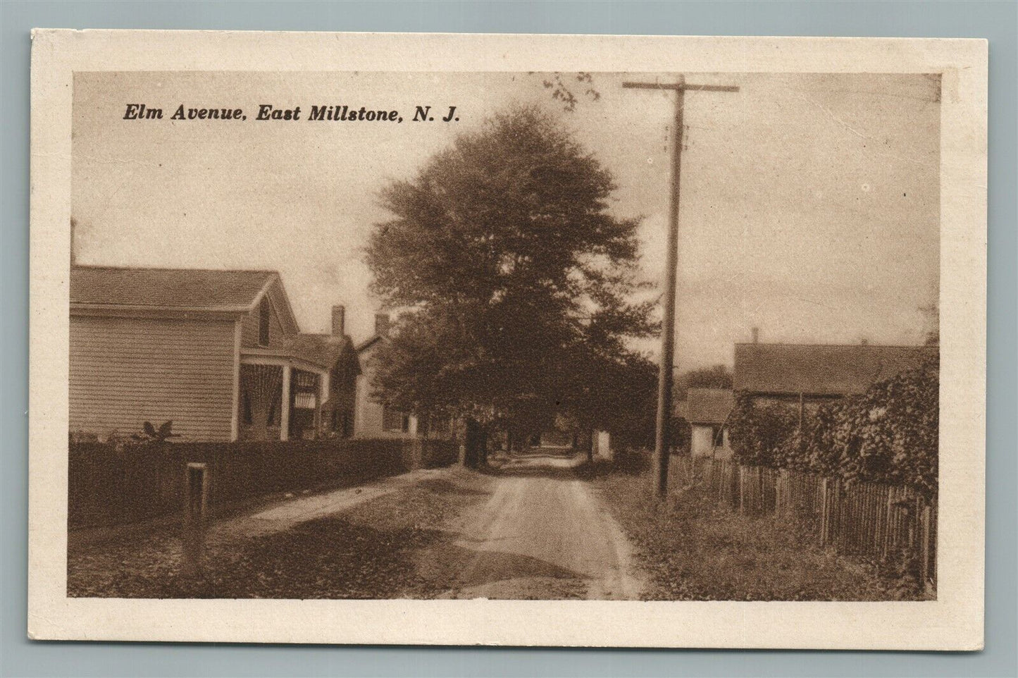 EAST MILLSTONE NJ ELM AVENUE ANTIQUE POSTCARD