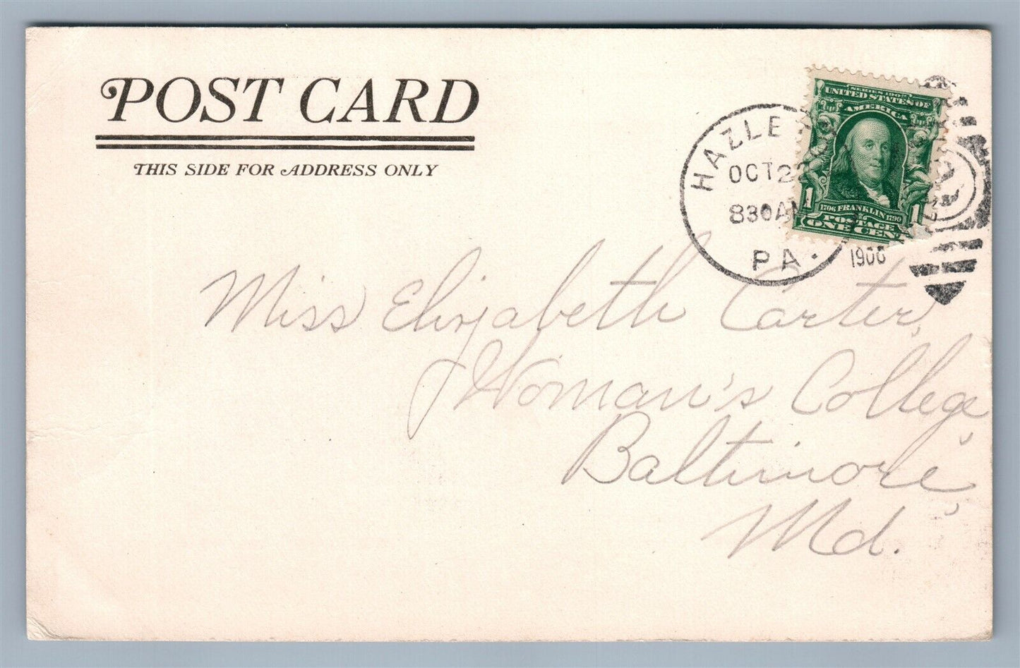 HAZLETON PA ST. PAUL'S ME CHURCH ANTIQUE POSTCARD