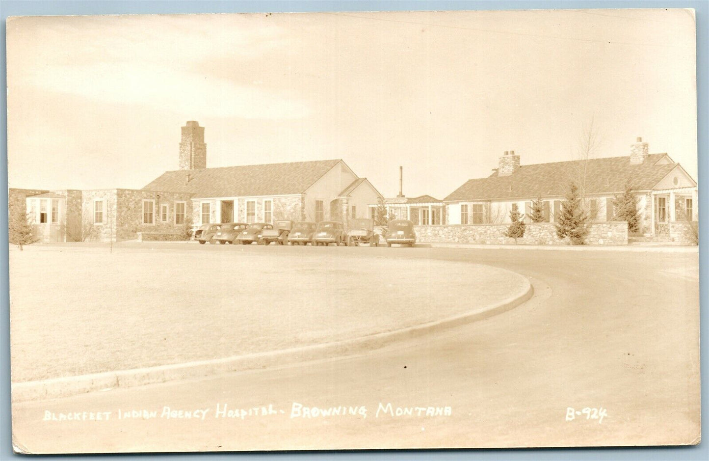 BROWNING MT BLACKFEET INDIAN AGENCY HOSPITAL VINTAGE REAL PHOTO POSTCARD RPPC