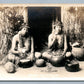 HAWAII GIRLS EATING POI ANTIQUE REAL PHOTO POSTCARD RPPC