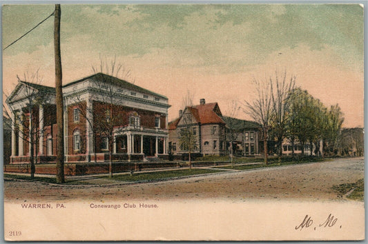 WARREN PA CONEWANGO CLUB HOUSE ANTIQUE POSTCARD