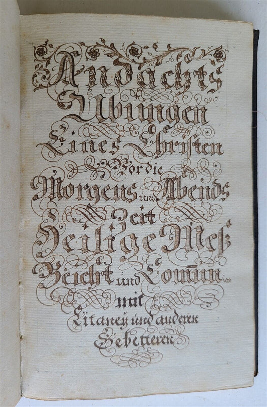 18th century GERMAN MANUSCRIPT PRAYER BOOK antique HANDWRITTEN