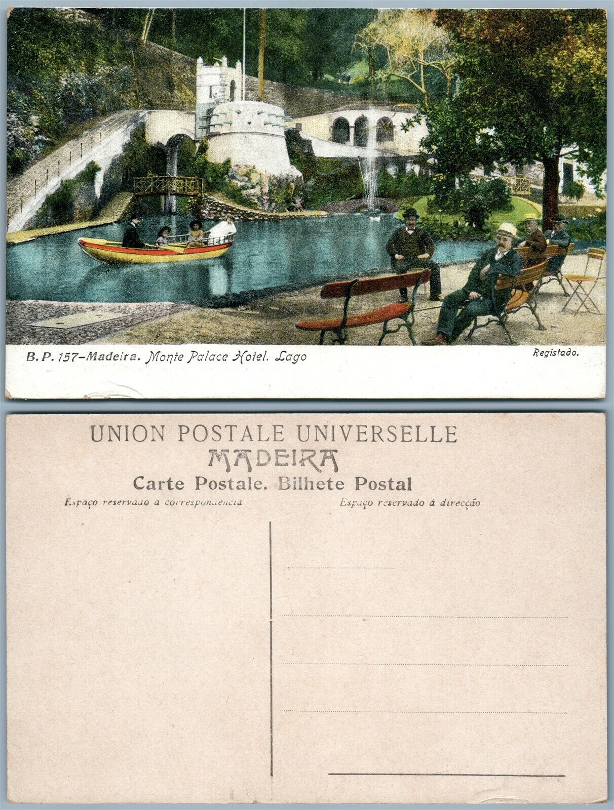 MADEIRA MONTE PALACE HOTEL LAGO ANTIQUE POSTCARD