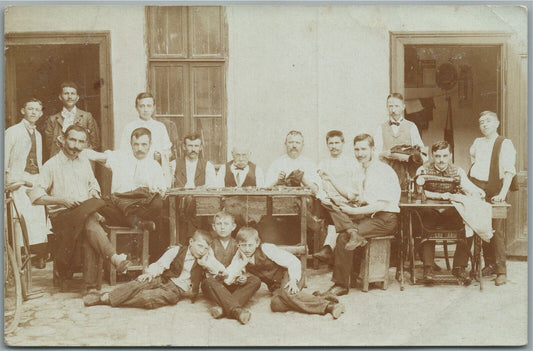 TAILORS GROUP PHOTO ANTIQUE REAL PHOTO POSTCARD RPPC