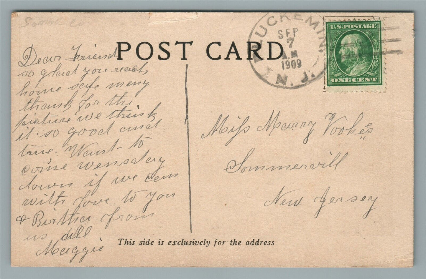 SOMERVILLE NJ DUKE'S PARK BOAT HOUSE VINTAGE POSTCARD