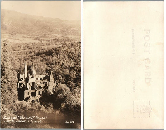 WOLF HOUSE JACK LONDON RANCH GLEN ELLEN CA ANTIQUE RPPC REAL PHOTO POSTCARD