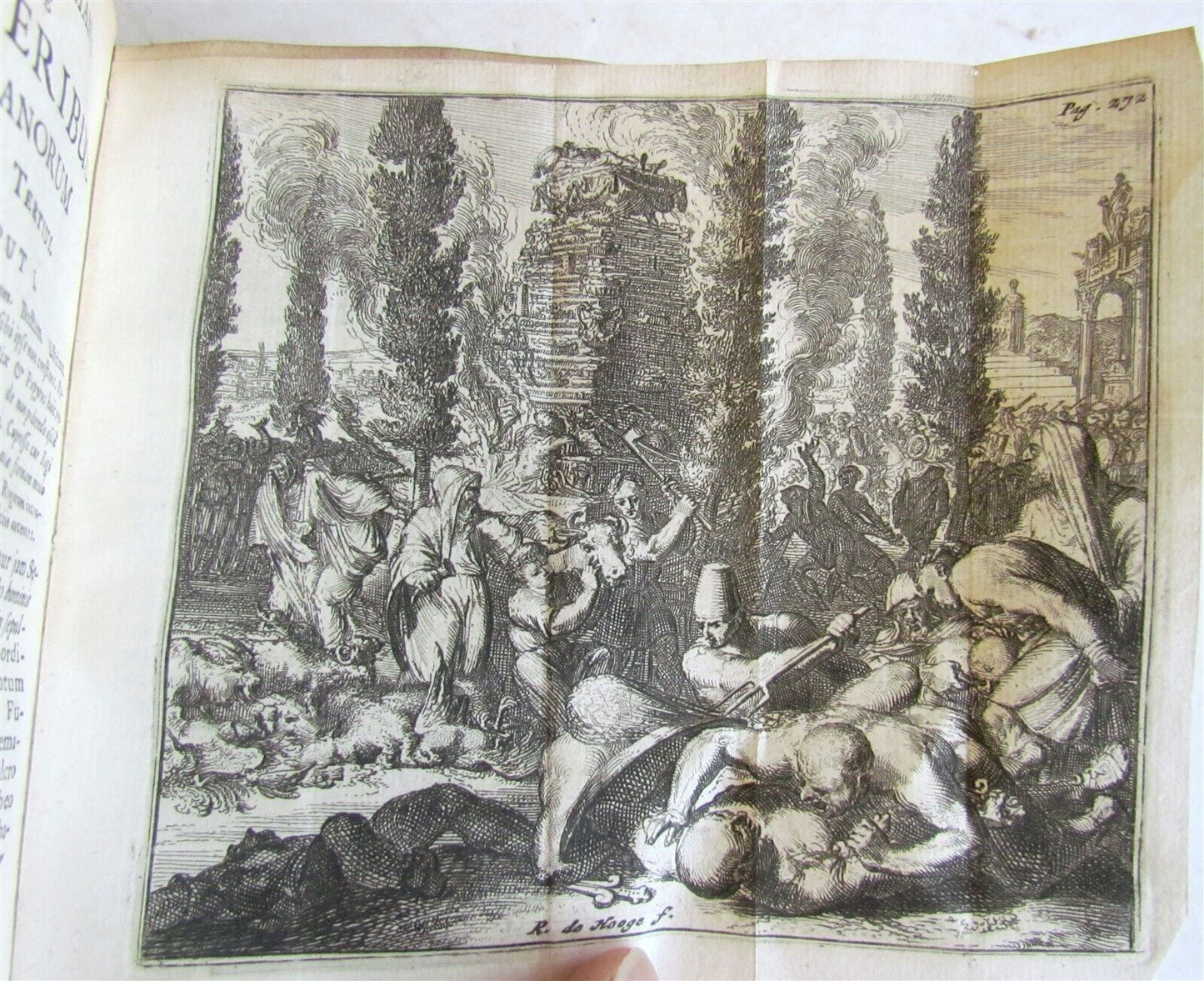 1672 ROMAN FUNERALS ILLUSTRATED vellum bound antique DE FUNERIBUS ROMANORUM