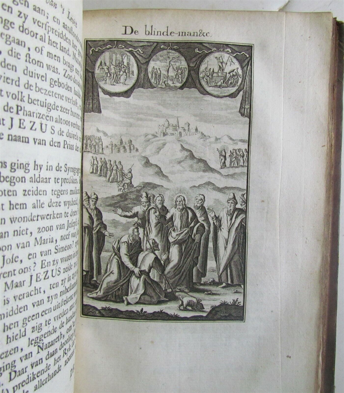 1741 ILLUSTRATED JESUS WONDERS HISTORY by A. CALMET ANTIQUE in DUTCH w/ MAP