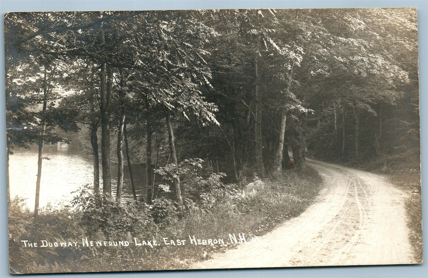 EAST HEBRON NH NEWFOUND LAKE THE DUGWAY ANTIQUE REAL PHOTO POSTCARD RPPC