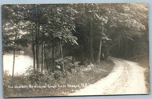 EAST HEBRON NH NEWFOUND LAKE THE DUGWAY ANTIQUE REAL PHOTO POSTCARD RPPC