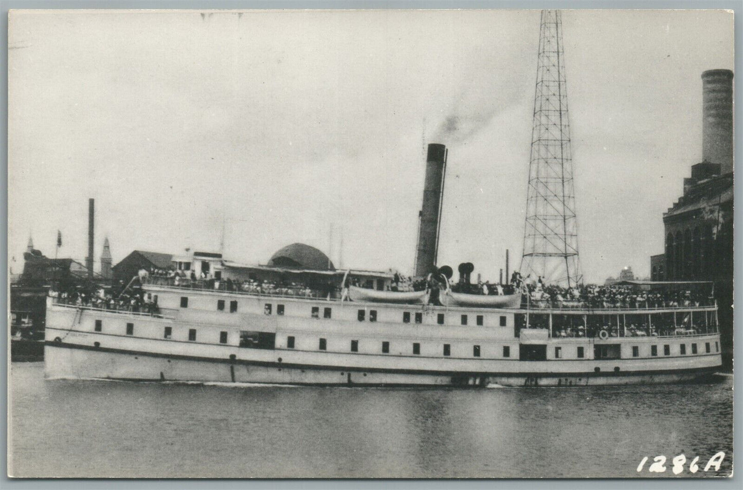 CALVERT STEAMSHIP VINTAGE REAL PHOTO POSTCARD RPPC