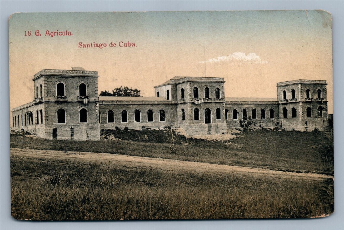 SANTIAGO DE CUBA G. AGRICULA ANTIQUE POSTCARD w/ STAMP